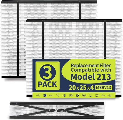 IYOUYA 3 Pack 213 Replacement Filter Compatible with AprilAire Whole House Air Purifiers 1210,1620,2210,2216,3210,4200,20x25x4, MERV-13 Furnace Filter