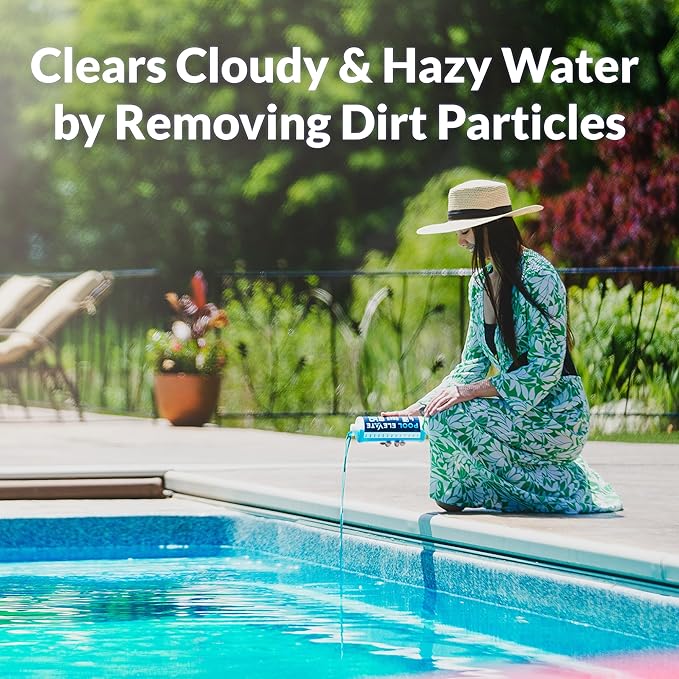 Pool Clarifier Ultimate Clarity Booster - Pool Clarifier for Crystal Clear Water, Fast Acting & Long Lasting, Reduces Cloudiness & Enhances Filter Performance, Safe for All Pools, 32 oz