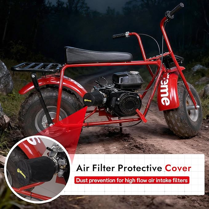 62mm Mini Bike Air Filter Cover for Predator 212cc 196cc 224cc 99cc Coleman CT200U CT200U-EX BT200X B200R B200 KT196 CT100U CC100X Baja MB165 MB200 DB30 Mini Bike Go Kart Parts (Black)