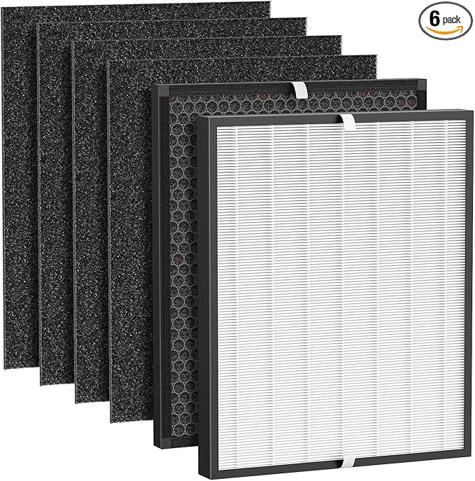Replacement Filter Compatible with Air Doctor AD3000 AD3000M AD3000Pro Air Cleaner Puri-Fier, Not for AD3500 Version, Include 1 Premium Filter + 1 Carbon Filter + 4 Pre-Filters