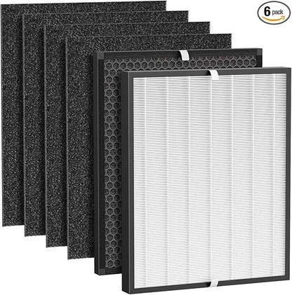 Replacement Filter Compatible with Air Doctor AD3000 AD3000M AD3000Pro Air Cleaner Puri-Fier, Not for AD3500 Version, Include 1 Premium Filter + 1 Carbon Filter + 4 Pre-Filters
