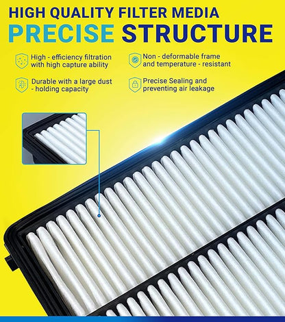 Engine cabin Air Filter Set for CX-5 CX5 (2013-2024) 2.0L/2.5L Gas (NOT TURBO) Naturally Aspirated, for Mazda 3 (2014-18), for Mazda 6 (2014-21) 2.5L Not Turbo, KD4561J6X, PE07133A0A