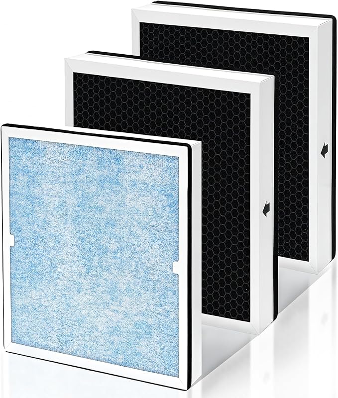 HEPA Filter Replacement for AlorAir CleanShield HEPA 550 Air Scrubber, High Efficiency HEPA & Activated Carbon Filter Set, 17.2 x 15.3 x 2 in 3 Pack