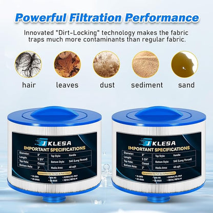 Spa Filter Compatible with 2013+ (Long Thread) Bullfrog/Wellspring 10-2870, Unicel 8CH-951, Pleatco PBF36/PBF36-M, FC9949/FC-9949, SD-01324, SD-01325, Bullfrog 35 Hot Tub Cartridge, 2 Pack