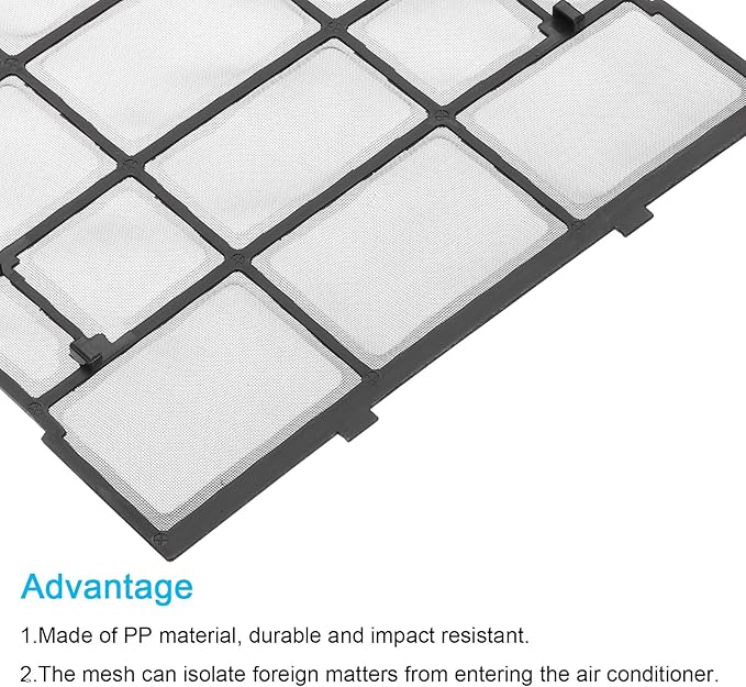 PATIKIL Air Conditioner Filter Replacement 290mm x 265mm, Plastic Air Filtering Screen with Filter Foam for HVAC, Black