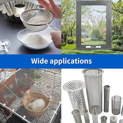 8 Pack 6×8 Inch Wire Mesh Screen, 20 Mesh Stainless Steel Mesh, Durable and Rust Resistant Metal Mesh Screen for DIY Projects, Vent, Garden, Cage, Window Screen, Filter Mesh