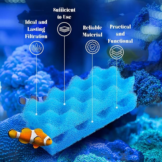 40 Pcs Replacement Filter Media Kit Compatible with Fluval 306/307, Aquarium Filters Set Including 4 Biological Foams, 36 Ammonia/Phosphate/Nitrite Remover