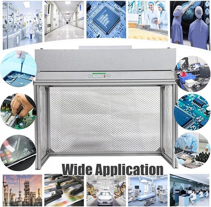 INTSUPERMAI Vertical Laminar Flow Hood Air Flow Clean Bench Workstation with HEPA Aluminum Blade Fan Rated Air Volume 706cfm Dust Free Room Workshop for Phone LCD Repair Workshop Laboratory Using 110V