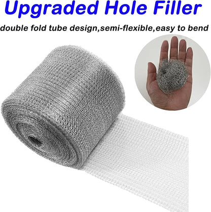 Wire Mesh for Mice Control 5 in X 36Ft,Hole Fill Fabric, Weep Holes Covers, Upgraded Stainless Steel Wire Mesh Roll, Flexible Stretchy Meshs Fabric for Garden House and DIY, Rodent Barrier