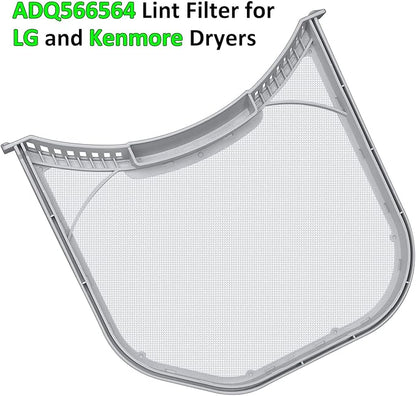 ADQ566564 Lint Filter Replacement for LG and Kenmore Dryers, Ultra Durable Lint Screen Trap, Rim without Felt Seal, Filter Size 11.9 * 10.9 inch (30.1 * 27.6 cm)