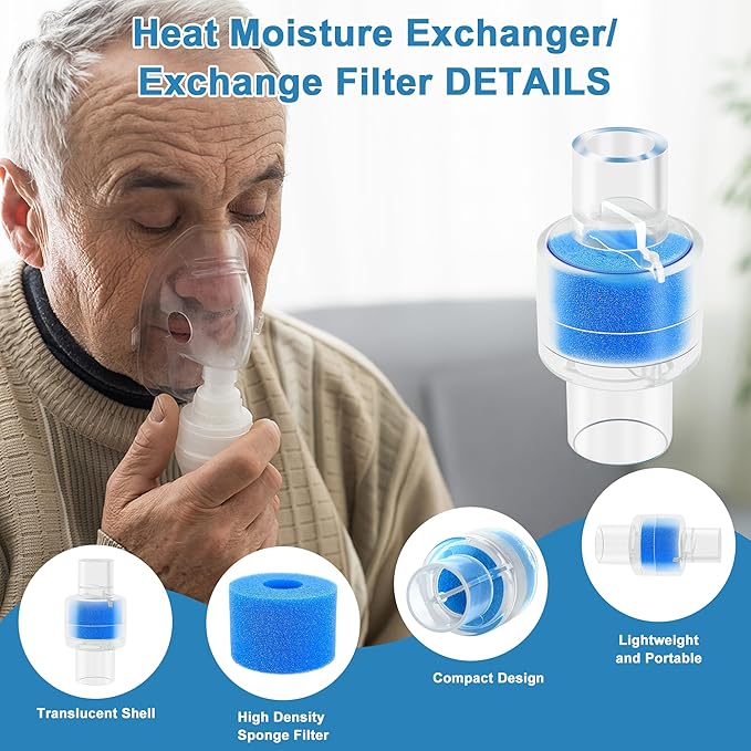 Update Packaging Universal Heat Moisture Exchanger/Exchange Filter Replacement for Z1, Z2 HME Humidification Solution Filter Fit 22mm Diameter Tubing-6 Pack, Individually Sealed Packaging LUXRILIX