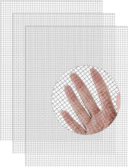 3 Pack Wire Mesh Screen 13.4'' x 9.5'' for Air Vent, 24cm x 34cm, 20 Mesh, 1mm Hole, 304 Stainless Steel Wire to Prevent Mice, Wasps, Bugs, Rodents, Mosquitoes, Spiders, Squirrels