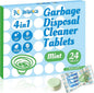 Garbage Disposal Cleaner Deodorizer Tablets-24 Pack Deep Cleaning Disposer Descaler Freshener-Heavy Duty Grease Grime Limescale Odor Smell Remover-for Kitchen All Disposals Mint Foaming 1 Year Supply