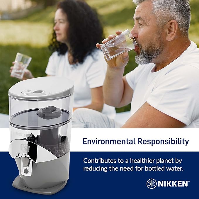 Nikken - PiMag Waterfall System - Advanced Ionic Filtration, Copper Particles, Chlorine & Lead Reduction, pH Balance, Fresh Drinking Water - 1 Unit