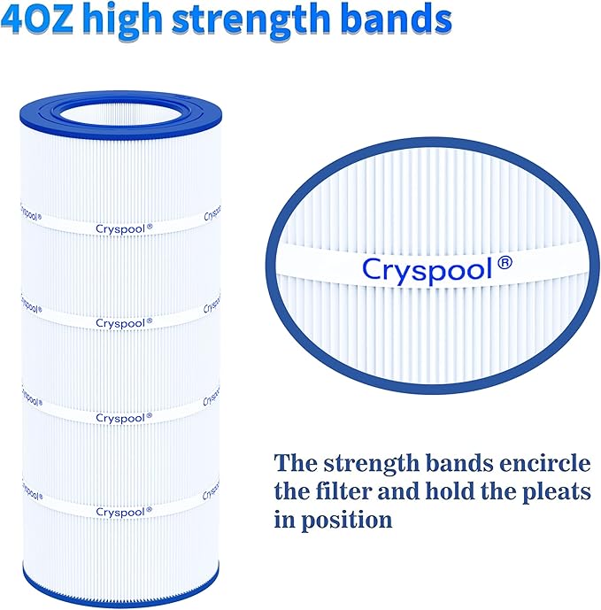 Cryspool® 09028 Filter Compatible with CC100, Clean & Clear CCRP100, R173215, Predator-100, Posi-Clear PXCRP 100, PAP100, C-9410,FC-0686, 100 Sq. Ft Pool Filter Cartridge, 1 Pack