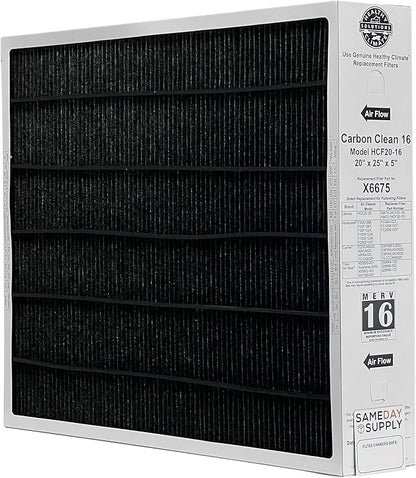 Lennox Healthy Climate Lennox X6675 20x25x5 Healthy Climate Carbon-Clean MERV 16 Filter Bundle with Same Day Supply Filter Change Reminder Magnet (1-Pack)