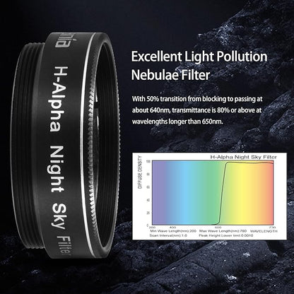 Astromania Telescope Filter, 1.25 Inches Narrowband Hydrogen Alpha Filter, Galaxy Night Sky H-Alpha Nebula Filters for Astronomy Telescope, Telescope Accessories Light Pollution Filter