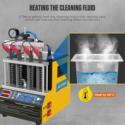 AUTOOL Automotive Motorcycle 4 Cylinder Ultrasonic Wave Injector Cleaner Petrol Injection Tester Cleaning Kit Tester