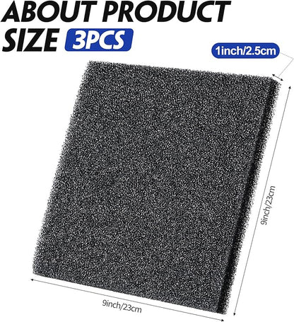 Tondiamo 3 Pieces Aquarium Sponge Filter Pad Media Cut to Fit Foam for Fish Tank Filters Replacement Fish Tank Cleaner Open Cell Foam Sponges for Dishes