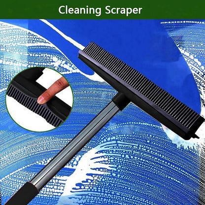 Multifunctional Broom, Telescopic Carpet Rake Rubber Pp 12.6in Brush Easy Wash Floor Carpet Broom for Pet Hair Dust Removal Tile Window Cleaner (Black)