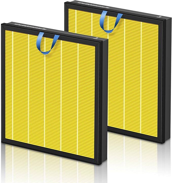 Vital 100S Pet Care Replacement Filter for LEVOIT Vital 100S and Vital 100S-P Air Purifier, HEPA and High-Efficiency Activated Carbon Filter, Vital 100S-RF-PA, LRF-V102-YUS, 2 Pack, Yellow