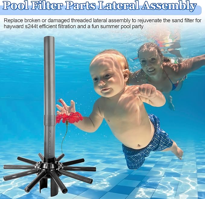 SX244DA Lateral Assembly with Center Pipe Compatible with Hayward s244t Sand Filter Tank, Threaded Lateral Assembly for Hayward S244TC, S270T, S270T2, Spa Pool Sand Filter Replacement Parts