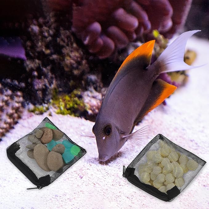 10 Pcs Aquarium Media Bags, 3.9" X 4" Filter Media Bag Small Media Bags for Aquarium Aquarium Filter Bags with Zipper Reusable Filter Bags for Fish Tank Activated Carbon
