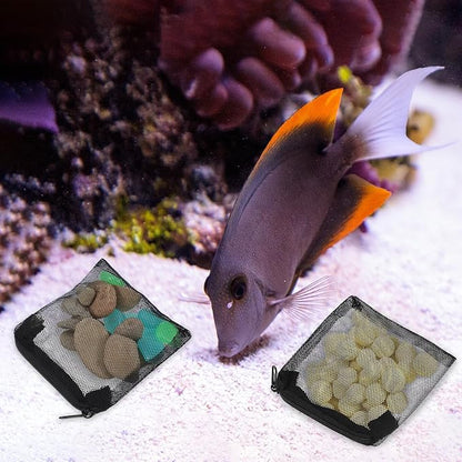 10 Pcs Aquarium Media Bags, 3.9" X 4" Filter Media Bag Small Media Bags for Aquarium Aquarium Filter Bags with Zipper Reusable Filter Bags for Fish Tank Activated Carbon