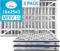 16x25x3 Air Filter MERV 11 (3-Pack) TRION Air Bear Pleated HVAC Air Filter Replacement (Actual Size: 15.75 x 24.25 x 3.0625 Inches)
