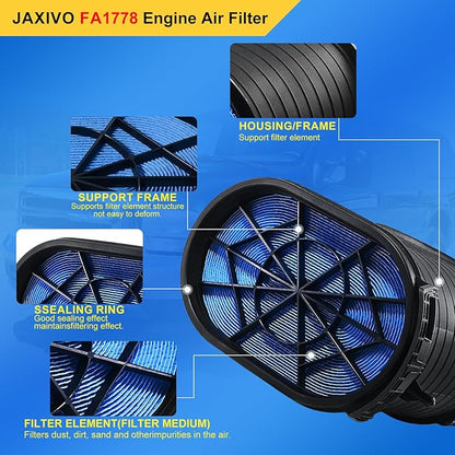 CA9516 Engine Air Filter for Ford 03-07 F250 F350 F450 F550 Super Duty 6.0L V8 Diesel,03-05 Excursion 6.0L V8 Diesel,Replaces 3C3U-9601-BC,3C3Z-9601-BA,FA1778