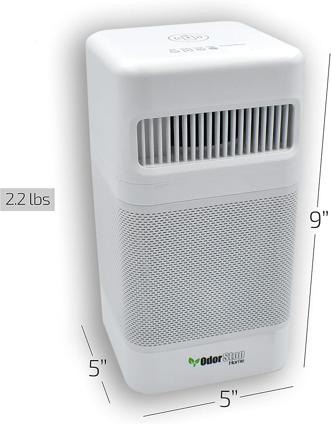 OdorStop OSAP2W HEPA Air Purifier for Areas up to 300 sq ft with USB Charger, White