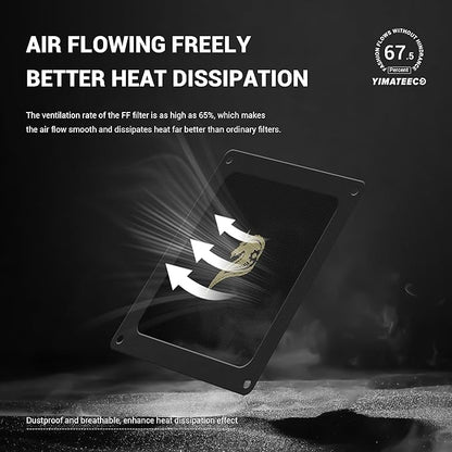 Dust Filter PC 90mm for Computer Cooler/PSU/Routers PVC 50 Mesh, Magnetic Frame PC Fan Dust Mesh Cooler Filter Dustproof Computer Fan Grills (PVC, Gentleman, 90 * 90mm, 5pcs, Black)