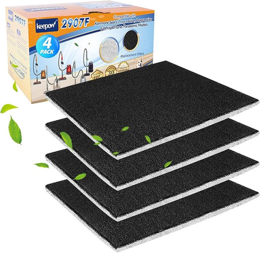 KEEPOW CF-1 Hepa Filter Replacement Compatible with Kenmore Sears Progressive CF-1, Progressive & Whispertone, Panasonic Models, Including 86883, 86880, 20-86883, 2086883, 8175084, 4 Pack