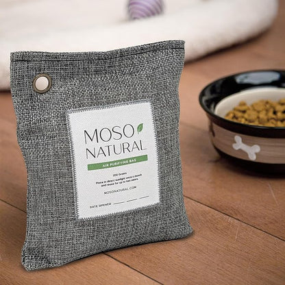 Moso Natural Air Purifying Bag 200g (5 Pack) HGTV Editor's Pick | Premium Bamboo Charcoal Odor Absorber for Home & Car | Closet Odor Eliminator & Car Air Freshener | Long Lasting Charcoal Bags