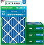 Filterbuy 16x25x4 Air Filter MERV 13 Optimal Smoke & Allergy Defense (4-Pack), Electrostatic Pleated HVAC AC Furnace Filters Replacement, Made in USA (Actual Size: 15.50 x 24.50 x 3.63)