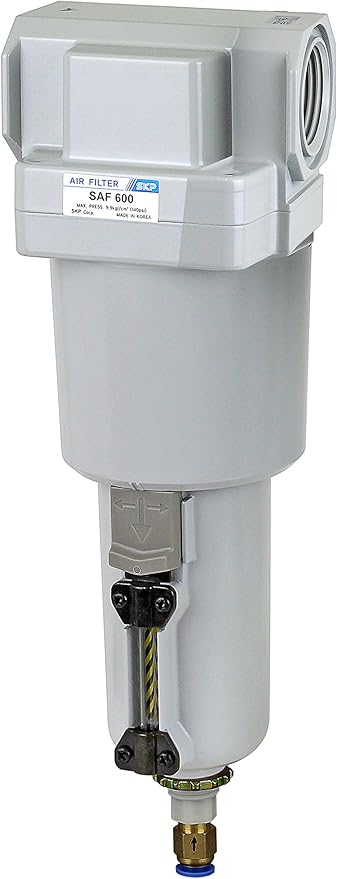PneumaticPlus SAF600-N10BD-MEP Compressed Air Particulate Filter 1" NPT, 10 Micron - Metal Bowl w/Auto Drain, Bracket