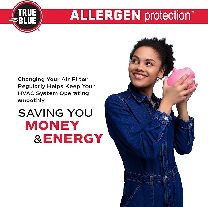 True Blue 14x20x1 MERV 11 Allergen Air Filter (4-Pack) | Electrostatic Pleated HVAC Furnace Air Filter | Replacement Filter for Home Use | Made in USA