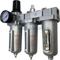 3 STAGE, HEAVY DUTY INDUSTRIAL GRADE FILTER REGULATOR COALESCING DESICCANT DRYER SYSTEM FOR COMPRESSED AIR LINES, METAL BOWLS, GREAT FOR PAINT SPRAY AND PLASMA CUTTER (1/2" NPT, MANUAL DRAIN)