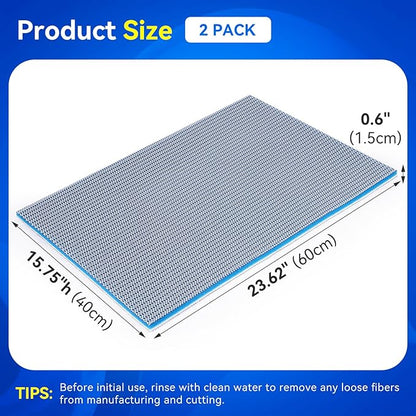 Borlech 8-Layer Fast-Acting Aquarium Filter Pad - Cut-to-Size Aquarium Floss Media for Fish Tank, Pond, Sump - Fast Water Polishing in Hours (23.62"x15.75"x0.6", 2 Pack)