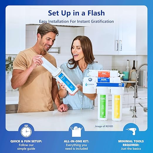 Express Water Reverse Osmosis Ultraviolet Water Filtration System – 100 GPD (Modern Brushed Nickel Faucet)