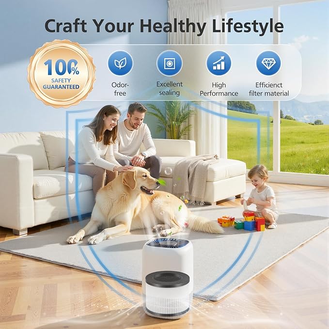 3 Pack DH-JH12 Replacement Filter Compatible with VOOPNU DH-JH12 Air Purifier, ToLife TZ-K1 Air Puri-fier, MK01 MK06, and FreAire KN6391 Air Purifiers, 3-in-1 Filtration JH12 Replcement Filter