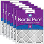 Nordic Pure 16x25x1 (Actual Size: 15 1/2 x 24 1/2 x 3/4) Pleated MERV 8 Air Filters 6 Pack