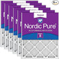 Nordic Pure 20x30x1 (19 5/8 x 29 5/8 x 3/4) Pleated MERV 8 Air Filters 6 Pack