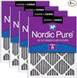 Nordic Pure 20x25x1 (Actual Size: 19 1/2 x 24 1/2 x 3/4) Furnace Air Filters MERV 8 Pleated Plus Carbon 4 Pack