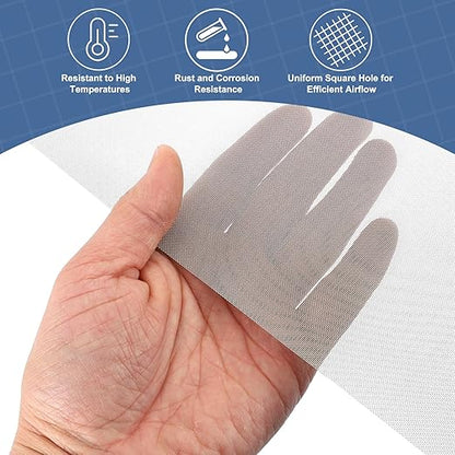 uxcell 2Pcs 50 Mesh 39" x 12" Woven Wire Mesh, 304 Stainless Steel Air Vent Filter Screen, Window Screen Mesh for DIY Projects Vents Cover Filtration Animals Fence