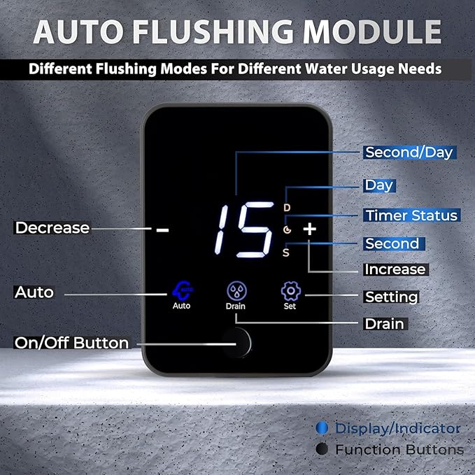 iSpring WSP50SL-ARJ Reusable Whole House Spin Down Sediment Water Filter, Includes Siliphos Helps Prevent Scale and Corrosion, Clear Housing, Upgraded Jumbo Size, with Touch-Screen Auto Flushing