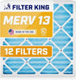 Filter King 16x22.25x1 Air Filter | 12-PACK | MERV 13 HVAC Pleated A/C Furnace Filters | MADE IN USA | Actual Size: 16 x 22.25 x .75"