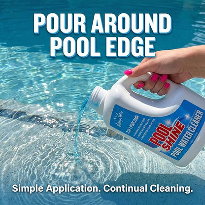 3-in-1 Pool Cleaner & Clarifier - Pool Chemicals, Pool Enzyme Cleaner, Water Clarifier, Waterline Scum Control, Filter Care, Clear Water Finish, 3 Liter (101.5 fl oz) - BubbyShine