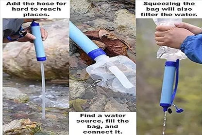 Galaxy Personal Portable Water Filter Straw Filtration Purifier for Hiking, Camping, Hunting, Travel, Outdoor Emergency Survival Detachable Drinking Eight Packs