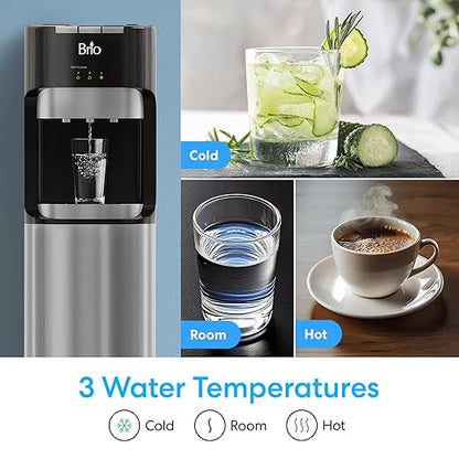 Brio Commercial Grade Bottleless Ultra Safe Reverse Osmosis Drinking Water Filter Water Cooler Dispenser-3 Temperature Settings Hot, Cold & Room Water - UL Approved – Point of Use